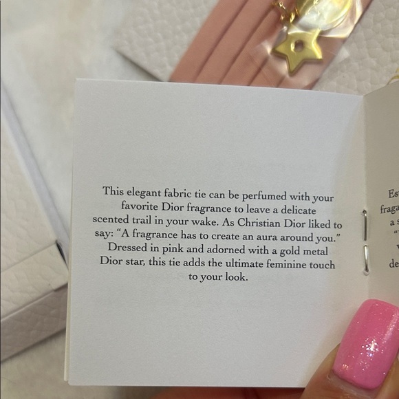 Dior Blush Pink Ribbon with Gold Star Accents - Choker , Bracelet - Picture 6 of 8
